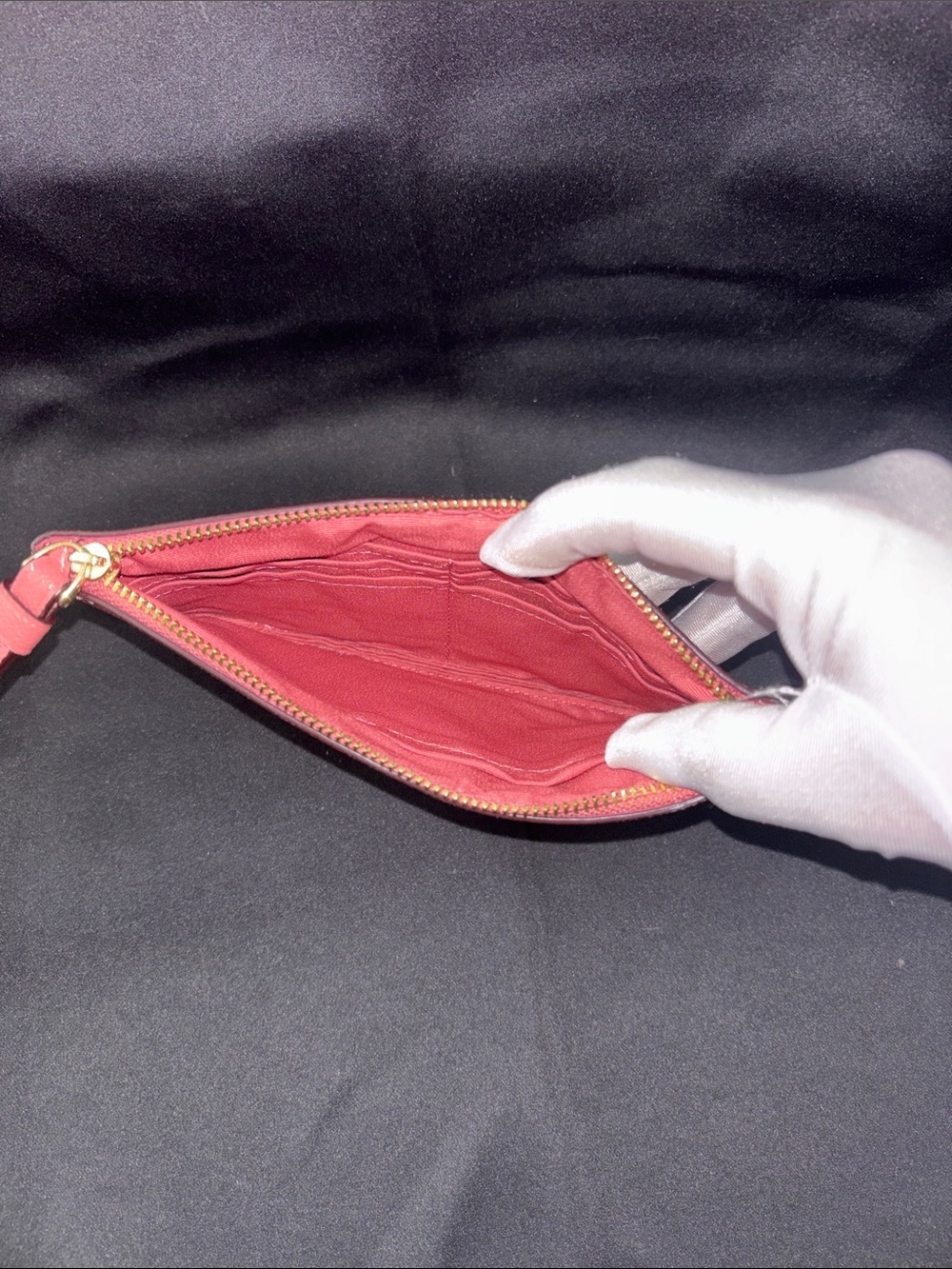 Coach Coral Pink Leather Wristlet Clutch - Picture 3 of 6